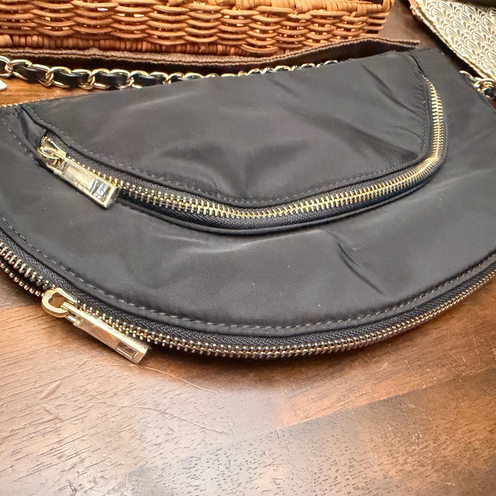Sondra Roberts Navy Crescent Mini Bag with Gold Chain Strap - Picture 7 of 7